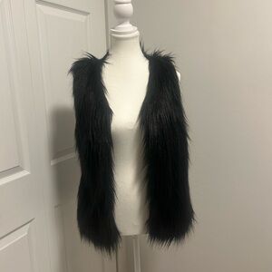 Black Furry Vest
